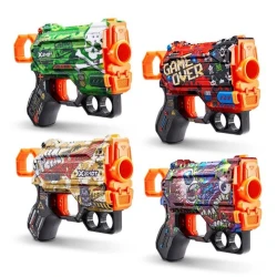 Игровой набор Zuru X-shot Skins Menace 4pk, 4 бластера, 24 дротика, 8+, разноцветный