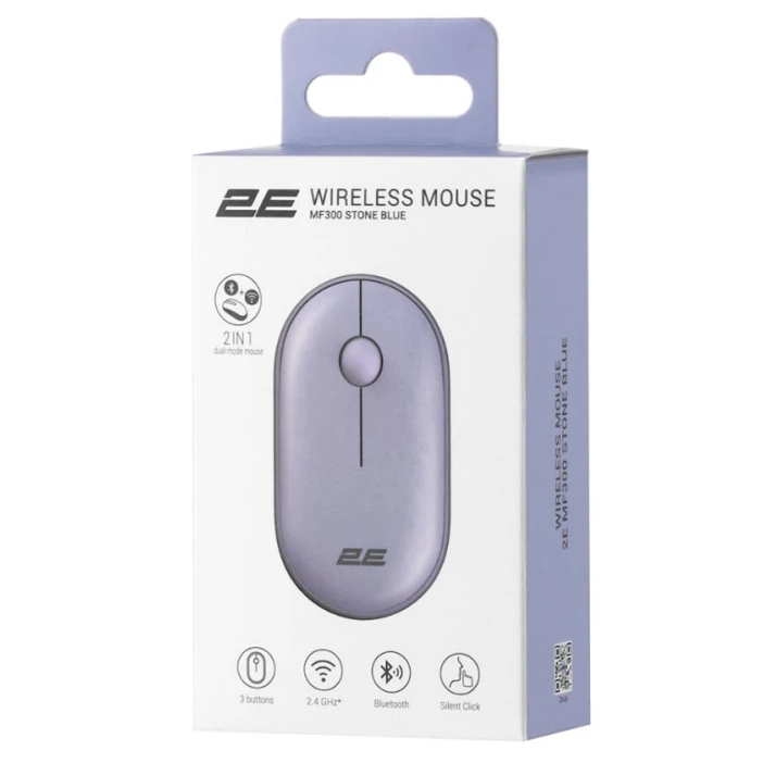 Беспроводная мышь 2E MF300 Silent WL BT Stone Blue