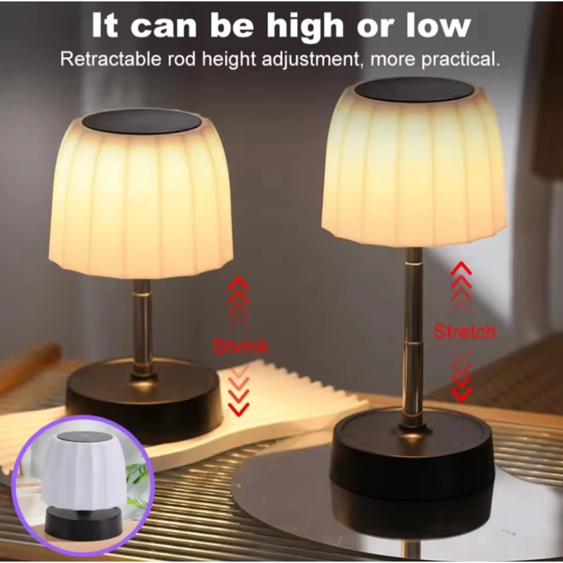 Маленький светодиодный ночник телескопический, белый/черный, 10x10x28 см Маленький светодиодный ночник телескопический, белый/черный, 10x10x28 см