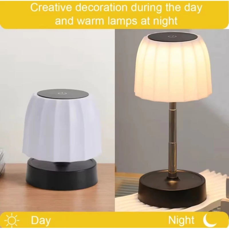 Маленький светодиодный ночник телескопический, белый/черный, 10x10x28 см Маленький светодиодный ночник телескопический, белый/черный, 10x10x28 см