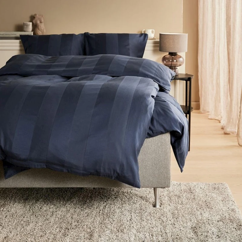 Комплект постельного белья JYSK Barbo, пододеяльник 140x200 см, наволочка 50x70/75 см, полутораспальный, сатин, синий