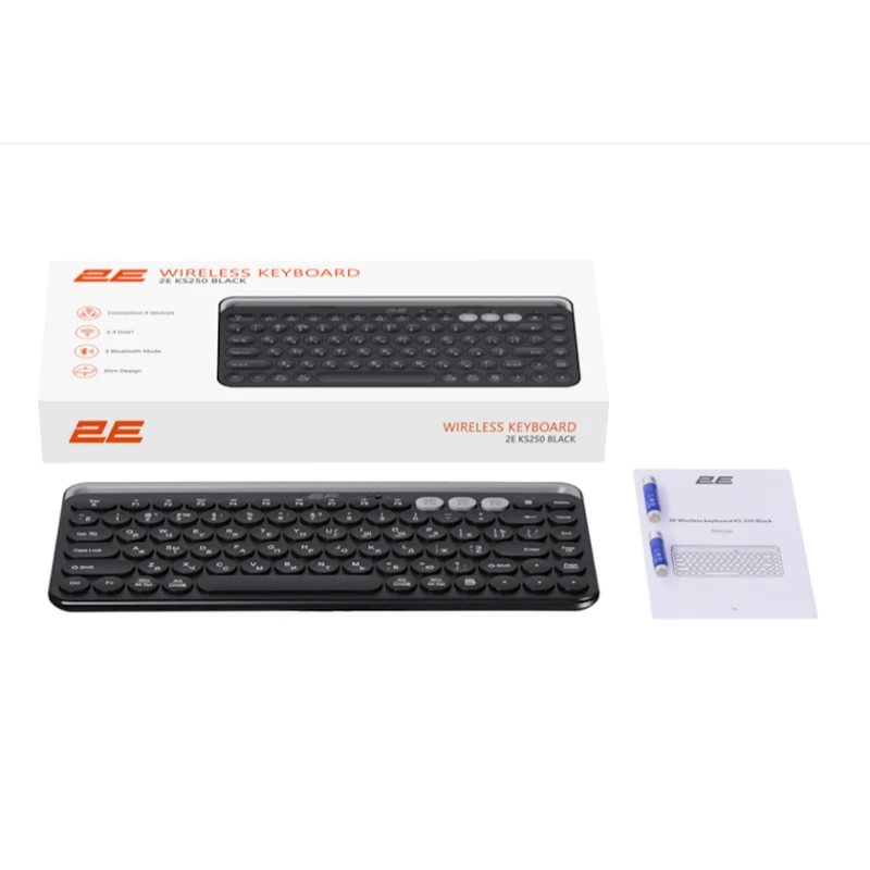 Клавиатура 2E KS250 WL BT Black (2E-KS250WBK)