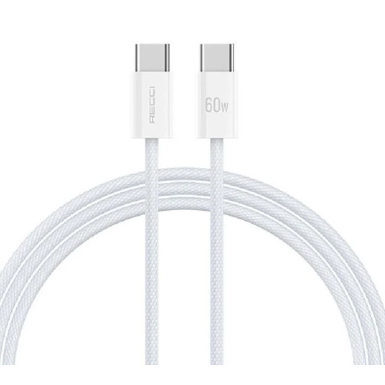 Kabel Recci RS13CC Type-C to Type-C, 1.2 m, White