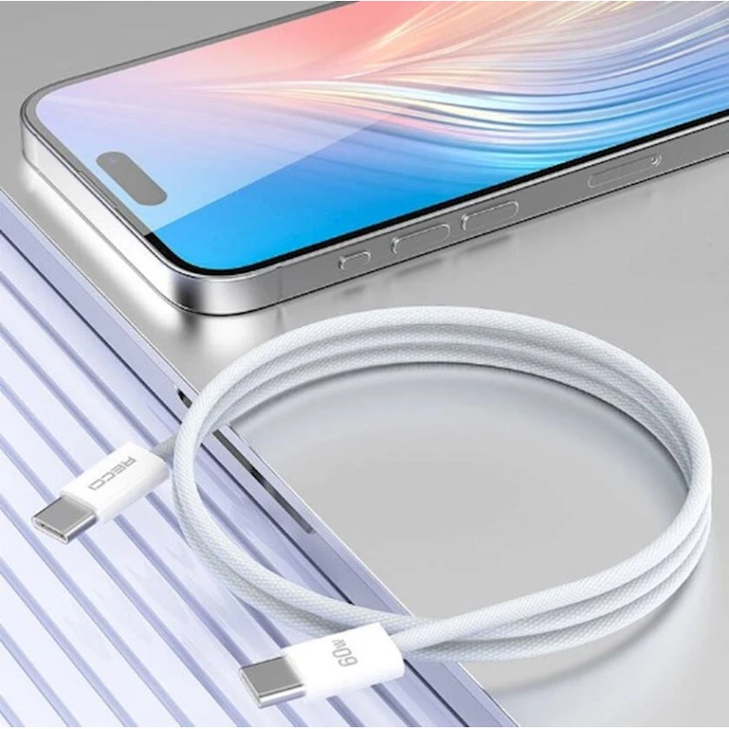 Kabel Recci RS13CC Type-C to Type-C, 1.2 m, White