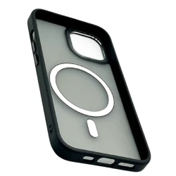 Çexol Magsafe Apple iPhone 15 üçün, Matte Black/Transparent