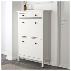 Тумба для обуви IKEA Hemnes, 89x30x127 см, 2 яруса, белая Тумба для обуви IKEA Hemnes, 89x30x127 см, 2 яруса, белая