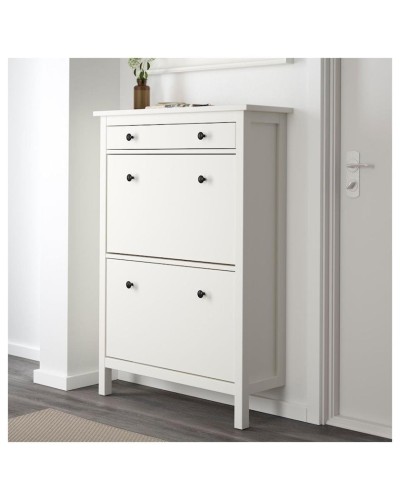 Ayaqqabı üçün tumba IKEA Hemnes, 89x30x127 sm, 2 rəf, ağ