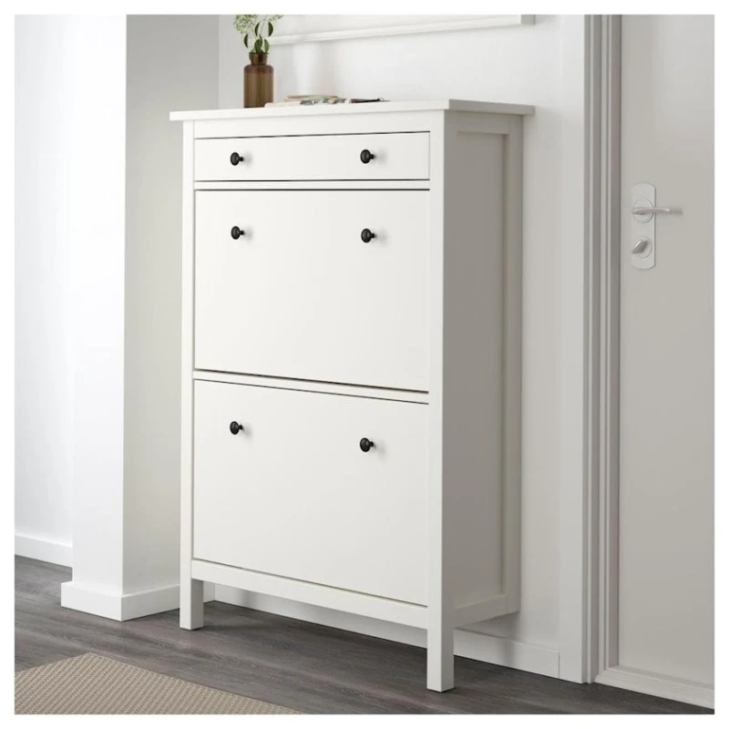 Тумба для обуви IKEA Hemnes, 89x30x127 см, 2 яруса, белая Тумба для обуви IKEA Hemnes, 89x30x127 см, 2 яруса, белая