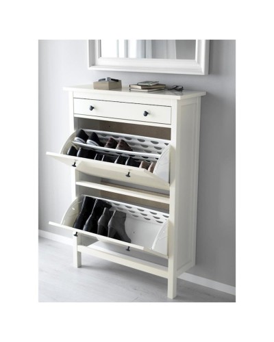 Ayaqqabı üçün tumba IKEA Hemnes, 89x30x127 sm, 2 rəf, ağ
