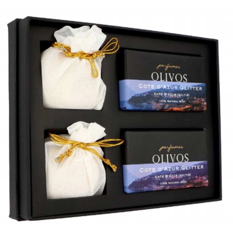 Набор мыл Olivos Parfume Cote D'azur Glitter, 2 шт x 250 г + 2 шт x 100 г