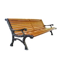 Taxta skamya Azpark APP-03, qəhvəyi, şam ağacı/çuqun, 186x70x70 sm