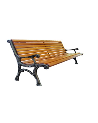 Taxta skamya Azpark APP-03, qəhvəyi, şam ağacı/çuqun, 186x70x70 sm