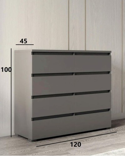 Komod Letta, LDSP, boz, 100x45x120 sm
