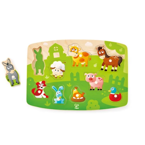 Рамка-вкладыш Hape Animals Peg Puzzle Рамка-вкладыш Hape Animals Peg Puzzle