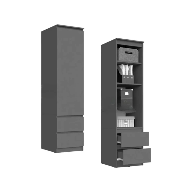 Шкаф Letta, ЛДСП, серый, 180x51.5x45 см Шкаф Letta, ЛДСП, серый, 180x51.5x45 см