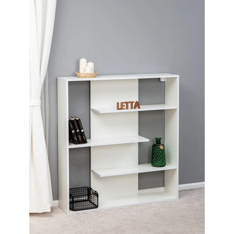 Стеллаж Letta, белый, ЛДСП, 106x100x22 см