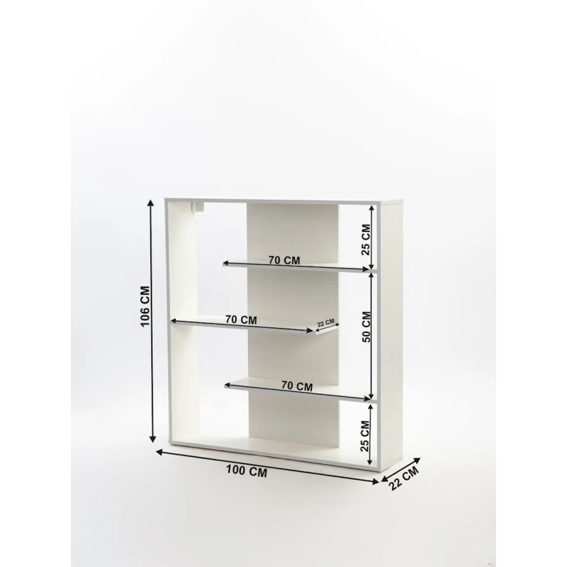 Стеллаж Letta, белый, ЛДСП, 106x100x22 см