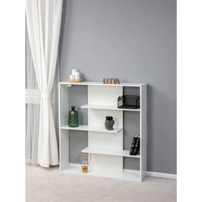 Стеллаж Letta, белый, ЛДСП, 106x100x22 см