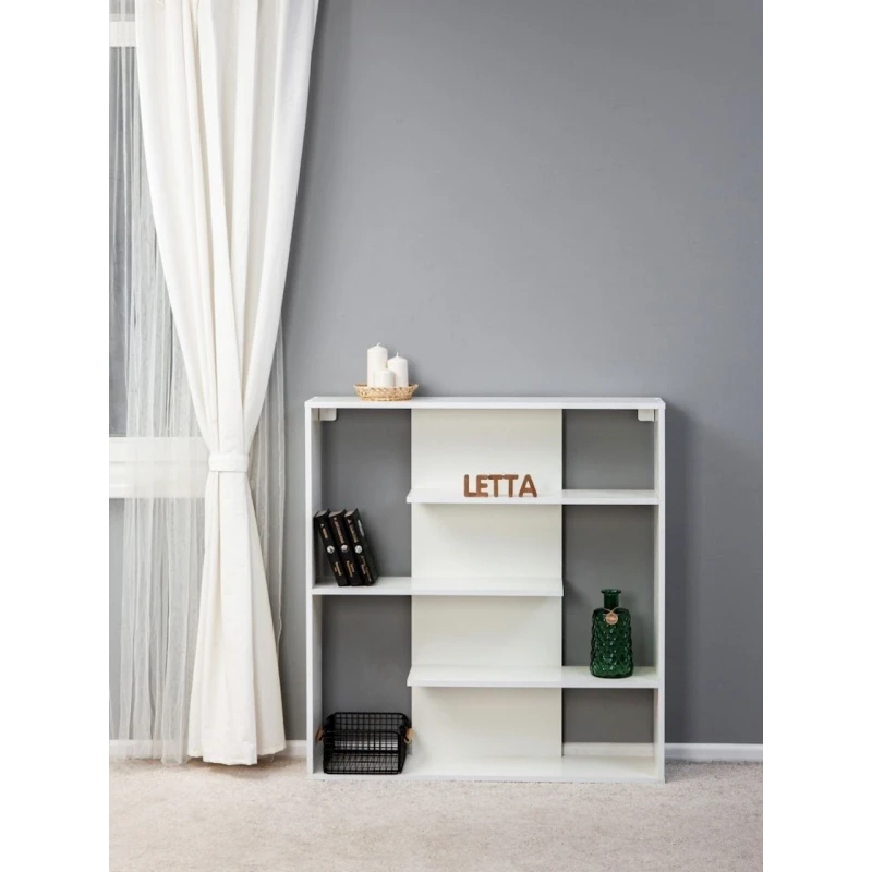 Стеллаж Letta, белый, ЛДСП, 106x100x22 см