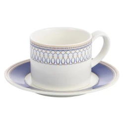 Чайная пара Gipfel Orpheus 51559, 250 мл, фарфор, белая/синяя Чайная пара Gipfel Orpheus 51559, 250 мл, фарфор, белая/синяя