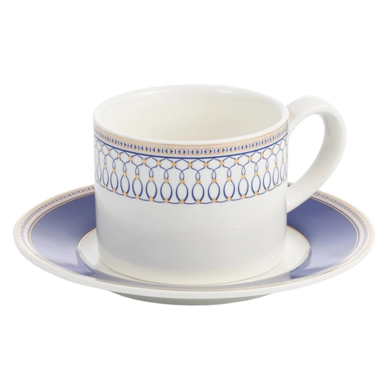 Чайная пара Gipfel Orpheus 51559, 250 мл, фарфор, белая/синяя Чайная пара Gipfel Orpheus 51559, 250 мл, фарфор, белая/синяя