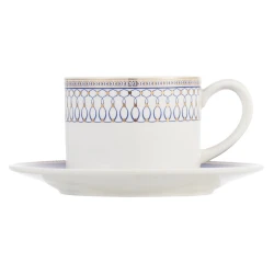 Чайная пара Gipfel Orpheus 51559, 250 мл, фарфор, белая/синяя Чайная пара Gipfel Orpheus 51559, 250 мл, фарфор, белая/синяя
