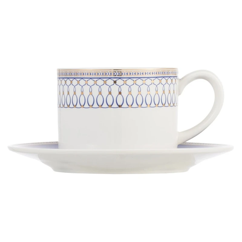 Чайная пара Gipfel Orpheus 51559, 250 мл, фарфор, белая/синяя Чайная пара Gipfel Orpheus 51559, 250 мл, фарфор, белая/синяя