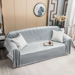 Накидка для диван Sahara SHA-000051, 170х300 см, велюр, магнитная, серая