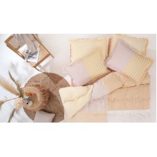 Yataq dəsti Yataş Corwin XL, yorğan üzü 220x240 sm, mələfə 240х280 sm, yastıq üzü 50x70 sm (2 əd), ikinəfərlik, pambıq, narıncı/çəhrayı
