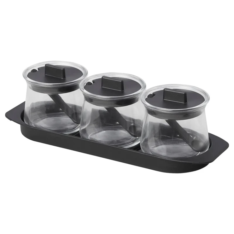 Набор емкостей для специй IKEA Celebrera, стекло, прозрачный, 3 шт Набор емкостей для специй IKEA Celebrera, стекло, прозрачный, 3 шт