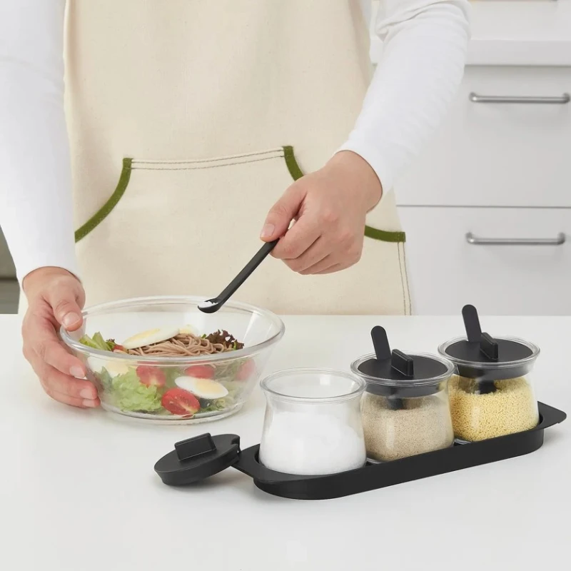 Набор емкостей для специй IKEA Celebrera, стекло, прозрачный, 3 шт Набор емкостей для специй IKEA Celebrera, стекло, прозрачный, 3 шт