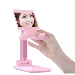 Настольный держатель с зеркалом F35, 10.5x6.4x15.5 см, розовый Настольный держатель с зеркалом F35, 10.5x6.4x15.5 см, розовый