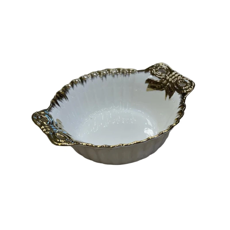 Çərəzlər üçün qab CZ-9843, 19x15 sm, keramika, ağ