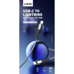 Кабель USB LDNIO LC111 Standard PD Data Cable 18W, Черный/Серый
