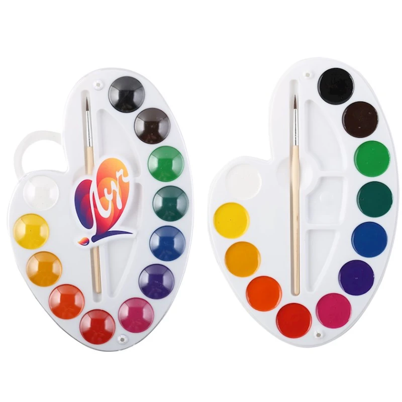 Набор медовой акварели Луч Классика Палитра, 12 цветов, с кистью