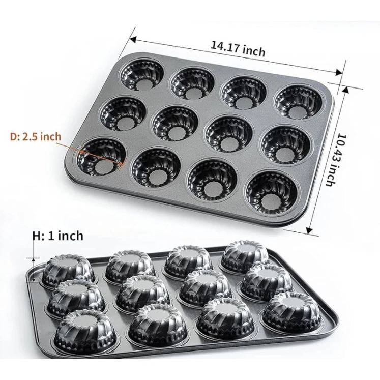 Форма для кексов ASM 026, металл, черная