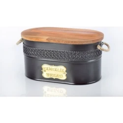 Хлебница NH_953Q, 27x27x18 см, металл/дерево, черная Хлебница NH_953Q, 27x27x18 см, металл/дерево, черная