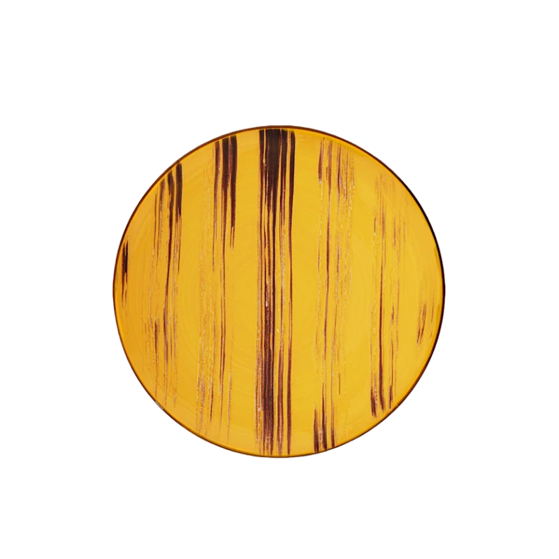 Тарелка обеденная Wilmax WL‑668414/A, круглая, 25.5 см, фарфор, желтая