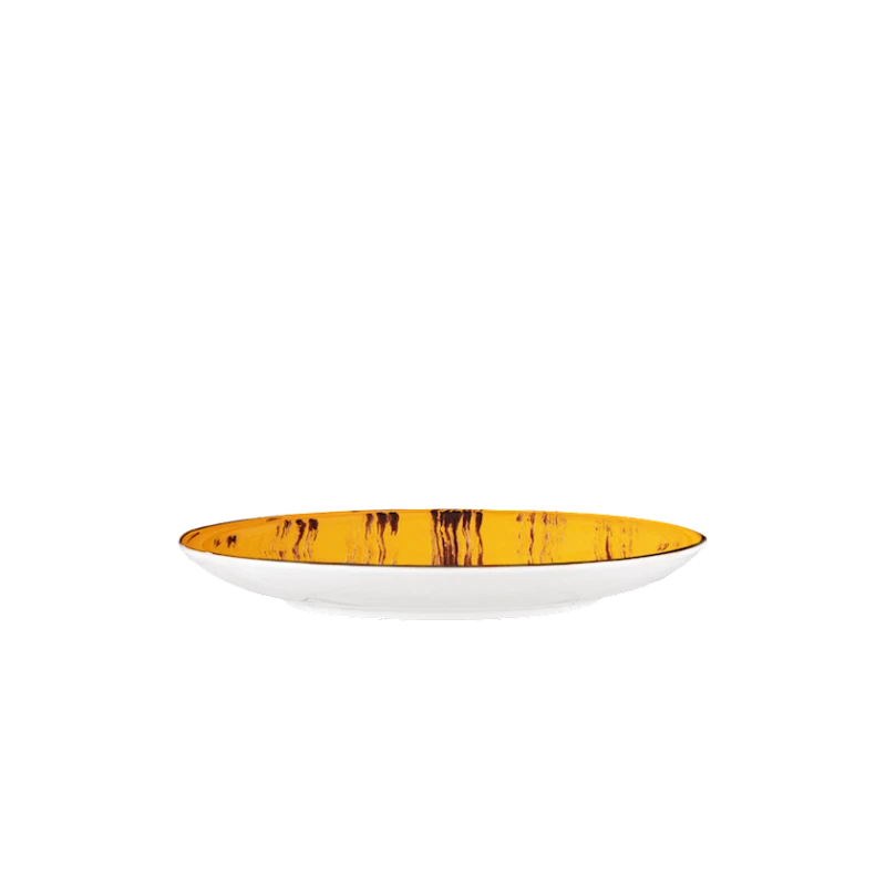 Тарелка обеденная Wilmax WL‑668414/A, круглая, 25.5 см, фарфор, желтая