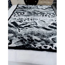 Pled-örtük MiraNova SF-417, ağ/qara, 160×200 sm