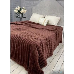 Покрывало FA tekstil-452, велюр, коричневое, двуспальное, 200х220 см