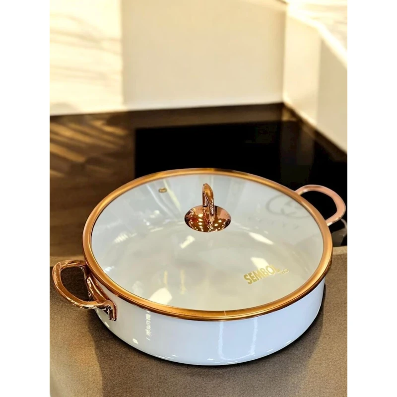 Сковородка Sembol 393, эмалевое, белая, 26 см Сковородка Sembol 393, эмалевое, белая, 26 см