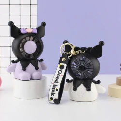 Мини-вентилятор Kuromi Happy, с USB, черно-фиолетовый