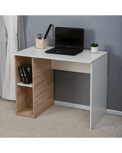 Kompüter masası Letta, ağ/bej, LDSP, 95х54х75 sm