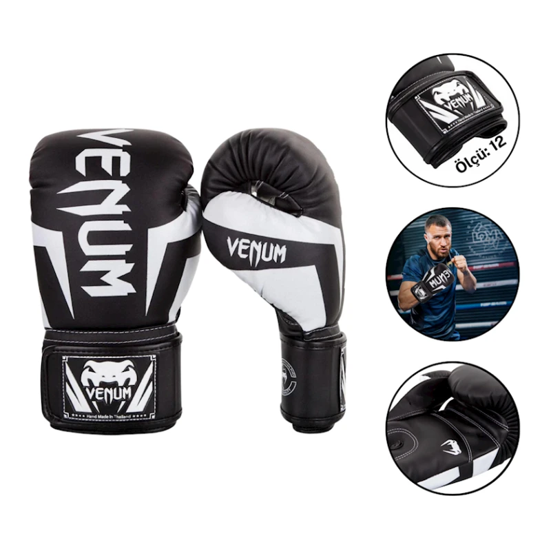 Boks əlcəyi Venum 4002, qara/ağ, ölçü 12
