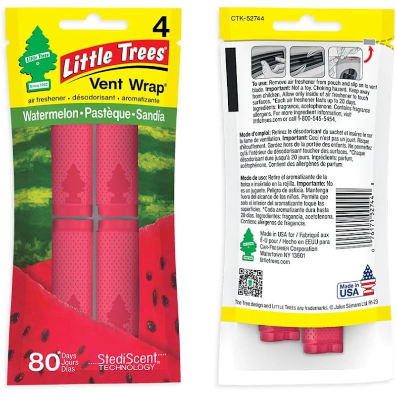 Avtomobil üçün aromatlaşdırıcı Little Trees Vent Wrap Watermelon, 4 əd