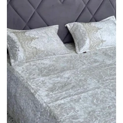 Набор MiraNova SF-809, велюр, двуспальный, белый, покрывало 220х240 см, наволочки 50х70 см/2 шт Набор MiraNova SF-809, велюр, двуспальный, белый, покрывало 220х240 см, наволочки 50х70 см/2 шт