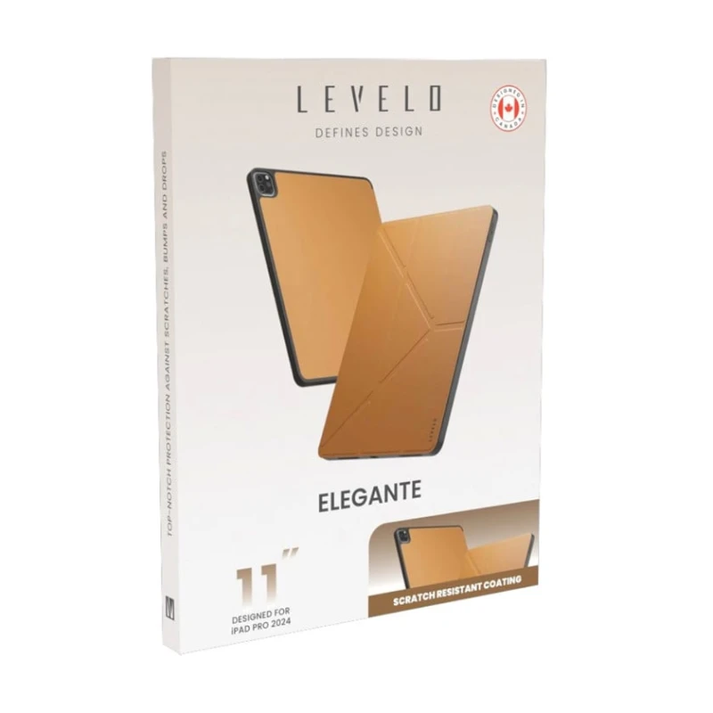 Planşet üçün çexol Levelo Elegant Hybrid Leather Case Apple iPad Pro 11-inch 2024 Brown - 769401509732