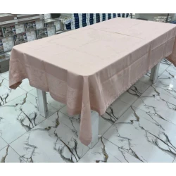 Скатерть MiraNova FS-681, прямоугольная, тефлоновая, розовая, 160x350 см
