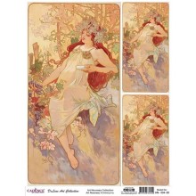 Dekupaj üçün düyü kağızı Cadence A3 Art Nouveau Collection AN-04 30x42 sm